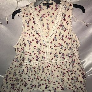 Off the shoulder flower printed blouse